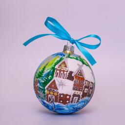 Gingerbread House Hand Painted Glass Christmas in July - Personalise Bauble Custom Ornament With Gingerbread Cookies Gift For Kids - thumbnail 2