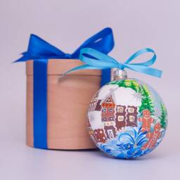 Gingerbread House Hand Painted Glass Christmas in July - Personalise Bauble Custom Ornament With Gingerbread Cookies Gift For Kids - thumbnail 3