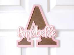 Personalized Wood & Acrylic Kids Name Sign, Nursery Decor