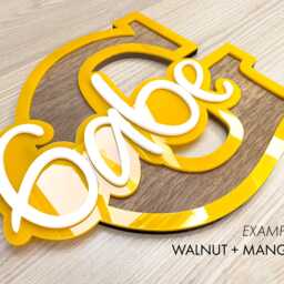 Personalized Wood & Acrylic Kids Name Sign, Nursery Decor - thumbnail 3