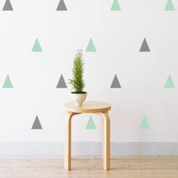Pastel Triangles Set - Set Of 54 Wall Sticker Decal - Pattern, Art, Girls Room, Boys Nursery Decal, Kids Room Patterns - thumbnail 3