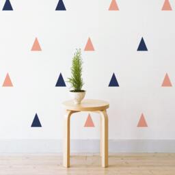 Pastel Triangles Set - Set Of 54 Wall Sticker Decal - Pattern, Art, Girls Room, Boys Nursery Decal, Kids Room Patterns - thumbnail 1