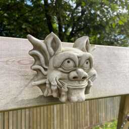 Bony Gremlin B Stone Statue -Wall Hanging Mythical Outdoor Decoration Garden Ornament - thumbnail 2