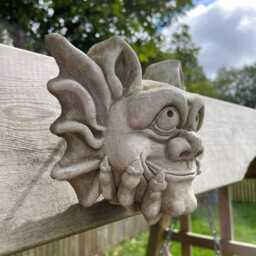 Bony Gremlin B Stone Statue -Wall Hanging Mythical Outdoor Decoration Garden Ornament - thumbnail 3