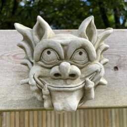 Bony Gremlin B Stone Statue -Wall Hanging Mythical Outdoor Decoration Garden Ornament - thumbnail 1