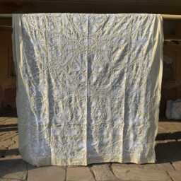Vintage Style Suzani Embroidered Cotton Throw - Handmade Bohemian Textile - thumbnail 4