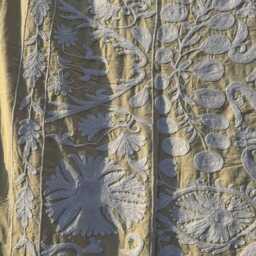 Vintage Style Suzani Embroidered Cotton Throw - Handmade Bohemian Textile - thumbnail 3