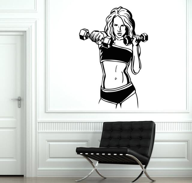 Wall Vinyl Decal Sport Fitness Girl Gym Bodybuilding Motivational Decor For Gyms, Studios, Or Workout Spaces Sticker 1908Di - image 1