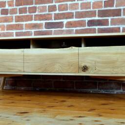 Solid Oak Media Unit Handmade Mid-Century Modern Tv Stand - thumbnail 4