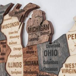 Travel Map, Apartment Decor United States Us Wood Map New Gift, Usa Wooden Wall Art Decor, Push Pin Gift - thumbnail 2
