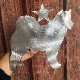 Alaskan Malamute, Metal Dog Tree Topper, Holiday, Wreath Decor, Christmas, Aluminum, Yard Stake Or Wall Hanging, Won't Rust, Lightweight - thumbnail 3