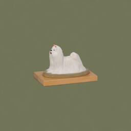 Maltanese, Dog Woodenbase Statue, Painted, Limited Edition, Make Your Own Artdog - thumbnail 2