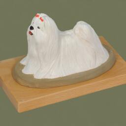 Maltanese, Dog Woodenbase Statue, Painted, Limited Edition, Make Your Own Artdog - thumbnail 3