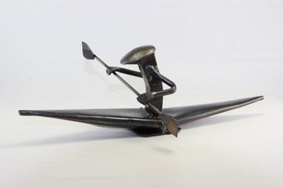 Kayak - Metal Art Figurine Railroad Spike Art Kayak Gift - image 1