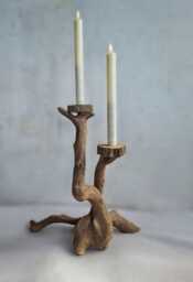 Driftwood Candle Holder, Candelabra, Drift Wood Table Centre, With Led Candles - thumbnail 1