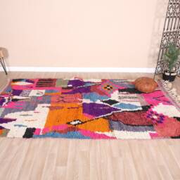 Vintage Purple Boujaad Rug, Authentic Moroccan Rug 5x8 Ft - thumbnail 2