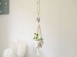 Mini Macrame Crystal Plant Hanger/Plant Holder For Car/Home/Office