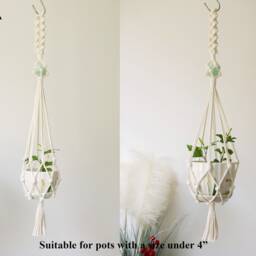 Mini Macrame Crystal Plant Hanger/Plant Holder For Car/Home/Office - thumbnail 3