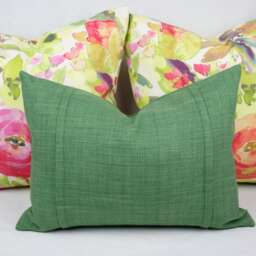 Watercolor Floral Pillow Cover - Pink, Orange, Green, Purple, Blue, 18 in X Shown, Cotton Stain Resistant, Throw Cover - thumbnail 3