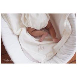Hand-Embroidered Double Gauze Cotton Throw - Collab @babyatoutprix X Villa Pauline - thumbnail 3
