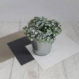 Artificial Mind Your Own Business Plant in Galvanised Pot Small Faux White House Plant - thumbnail 3