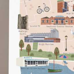 Southend-On-Sea Map Print, Illustrated Of Southend On Sea, Poster, Wall Art, Essex Gift, Leigh Sea - thumbnail 3