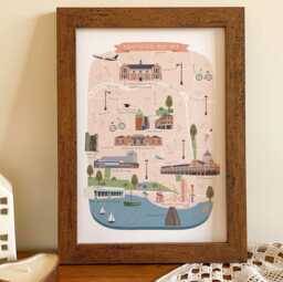 Southend-On-Sea Map Print, Illustrated Of Southend On Sea, Poster, Wall Art, Essex Gift, Leigh Sea - thumbnail 1