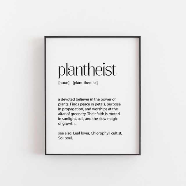 Plantheist Print - Plant Cult Definition Poster, Leaf Lover Wall Art, Botanical Humor Gift For Crazy People & Chlorophyll Fanatics - image 1