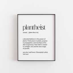 Plantheist Print - Plant Cult Definition Poster, Leaf Lover Wall Art, Botanical Humor Gift For Crazy People & Chlorophyll Fanatics - thumbnail 1