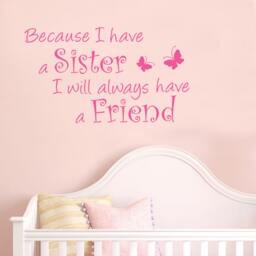 Sister Friend Vinyl Wall Decal Nursery Decor - 46cm X 78cm - thumbnail 1