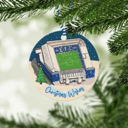 Goodison Christmas Wooden Bauble, Everton Fc