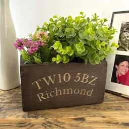 Personalised Wooden Carved Storage Pot - Indoor Planter Unique Housewarming Gift - thumbnail 4