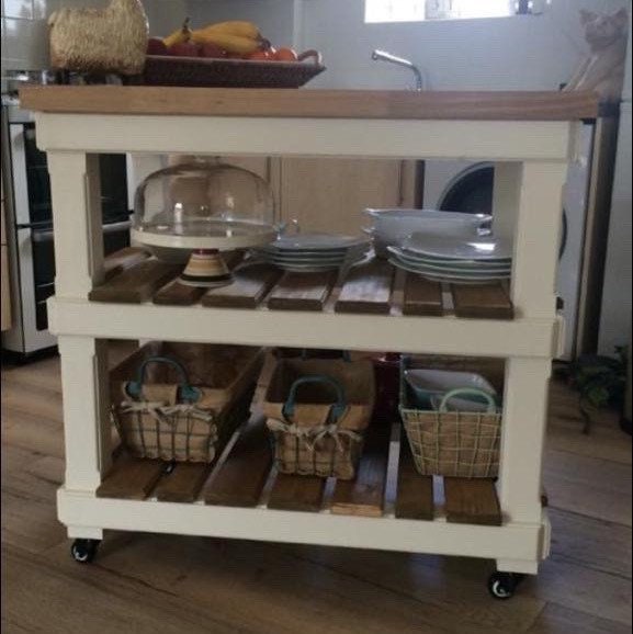 The Wells Bespoke Custom Made To Order Kitchen Island With Solid Pine Top - image 1