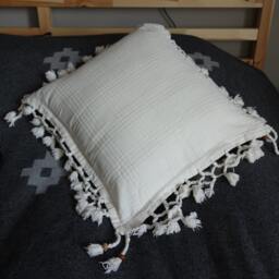 Cushion Cover - 100% Turkish Cotton Pillow Decorative Throw Buldan Fabric Pillowcases Organic Case - thumbnail 2