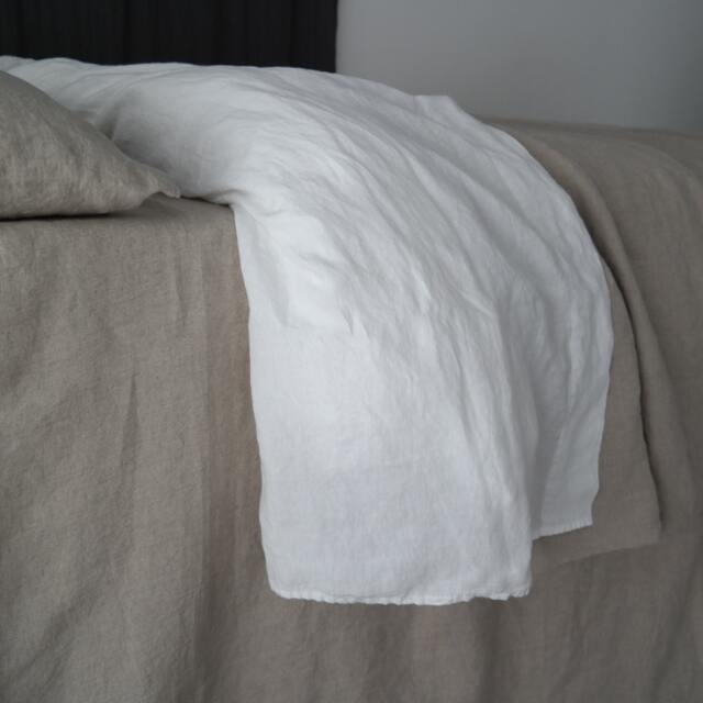 Linen Flat Sheet . Custom Size Linen Bed Sheet, Washed Bedding. King, Queen, Twin, Full Sizes - image 1