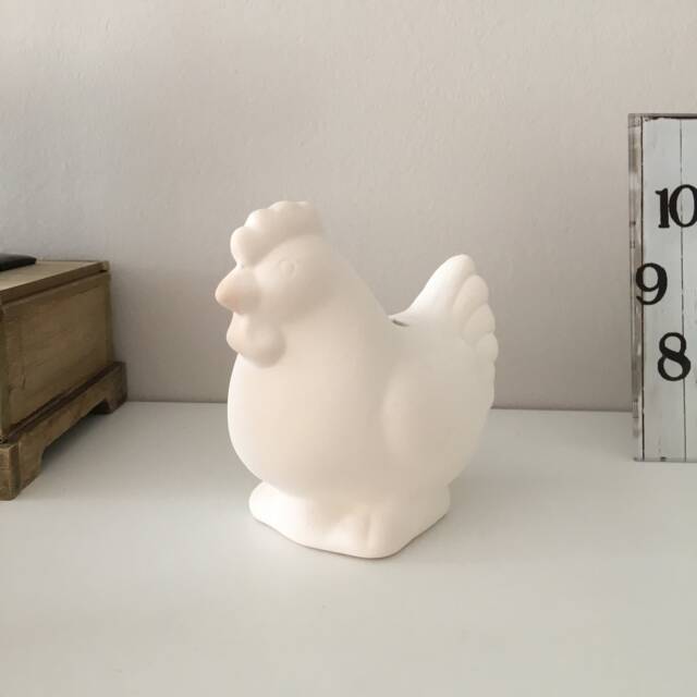 Ceramic Hen Coin Bank, Ready To Paint, Bisque, Cash Box, Piggy Banks, Toys, Paintable Handmade Pottery, U-Paint - image 1