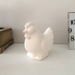 Ceramic Hen Coin Bank, Ready To Paint, Bisque, Cash Box, Piggy Banks, Toys, Paintable Handmade Pottery, U-Paint - thumbnail 1