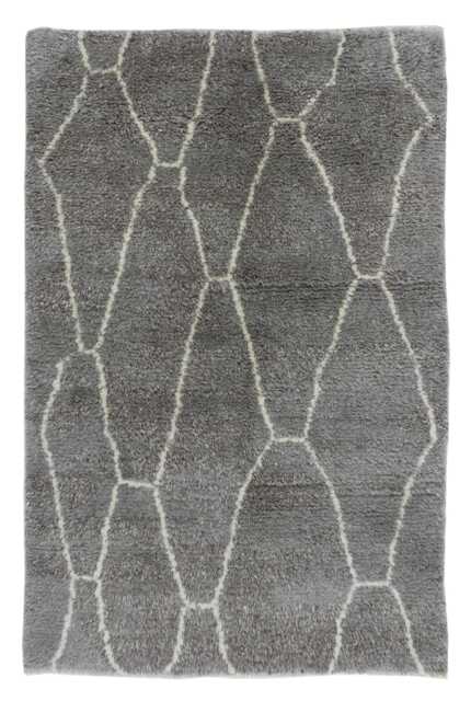 Handmade Beni Ourain Wool Rug Beige Moroccan Berber Carpet - image 1
