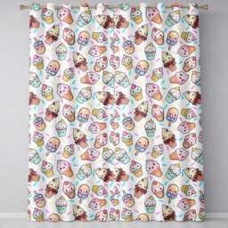 Cute Ice Cream Cones Popsicles & Sweet Treats Seamless Pattern Readymade Eyelet Ring Top Thermal 100% Blackout Curtains - thumbnail 2