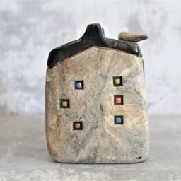 Ceramic House Sculpture, Mediterranean Decor, Unique Housewarming Gift - thumbnail 4