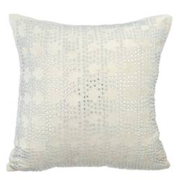 "Velvet White Throw Pillow Custom 16""x16" - thumbnail 2