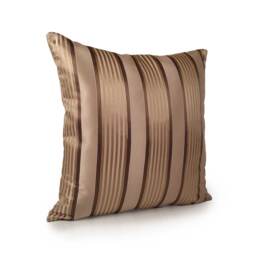 Beige Pillow, Striped Throw Pillow Cover, Decorative Cushion Covers, Accent Satin Blend, Light Brown & Gold - thumbnail 2