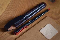Handmade Veg Tan Leather Pen Sleeve, Hand-Dying Lamy Joy Holder