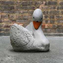 Outdoor Swan Statue Concrete Goose Sculpture Garden Bird Decoration Handmade Ornament Decor Goose Lover Gift Yard Art - thumbnail 2