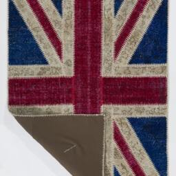 Union Jack Rug Patchwork British Flag Design, Vintage Turkish Rug - thumbnail 2