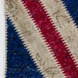 Union Jack Rug Patchwork British Flag Design, Vintage Turkish Rug - thumbnail 4