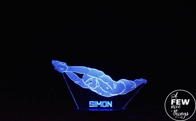 Personalised Swimmer Led Night Light Sports Gift - image 1