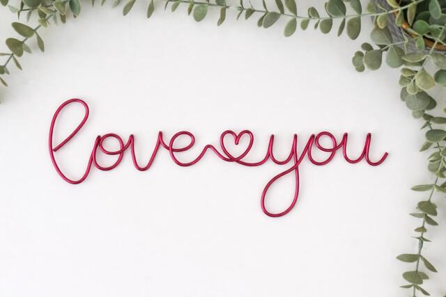 Love You Wire Wall Sign - Hallway Home Decor Valentines Gift - image 1