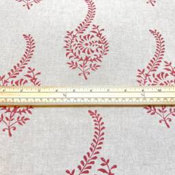 1314. Red Humber Block Print Linen Look 100% Cotton Cushion Cover - thumbnail 3