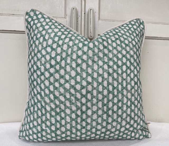Cushions Made in Fermoie Wicker Luxury Designer Decorative Rich Green Linen Cushion Pillow Throw Cover - image 1